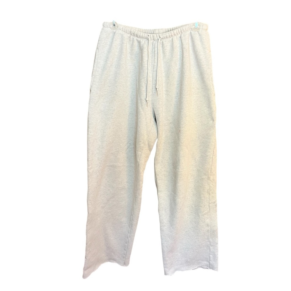 John Galt/Brandy Melville Light Gray Wide Leg Sweatpants with Raw Hem – One Size